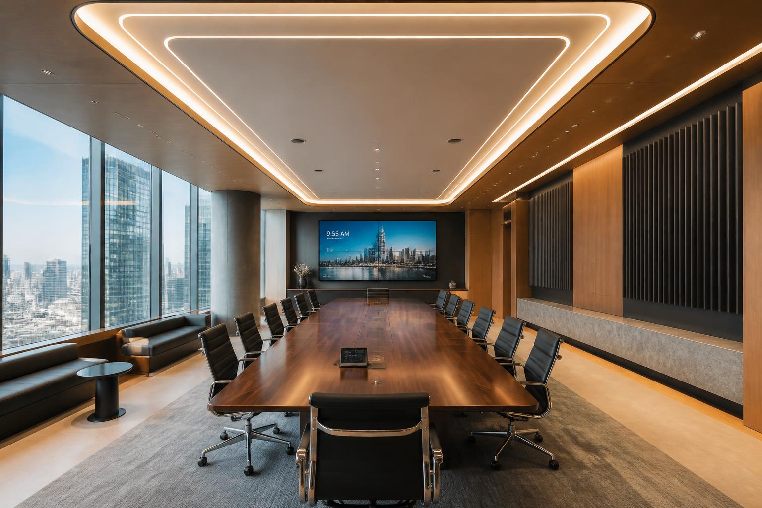 Executive boardroom fit-out with city view